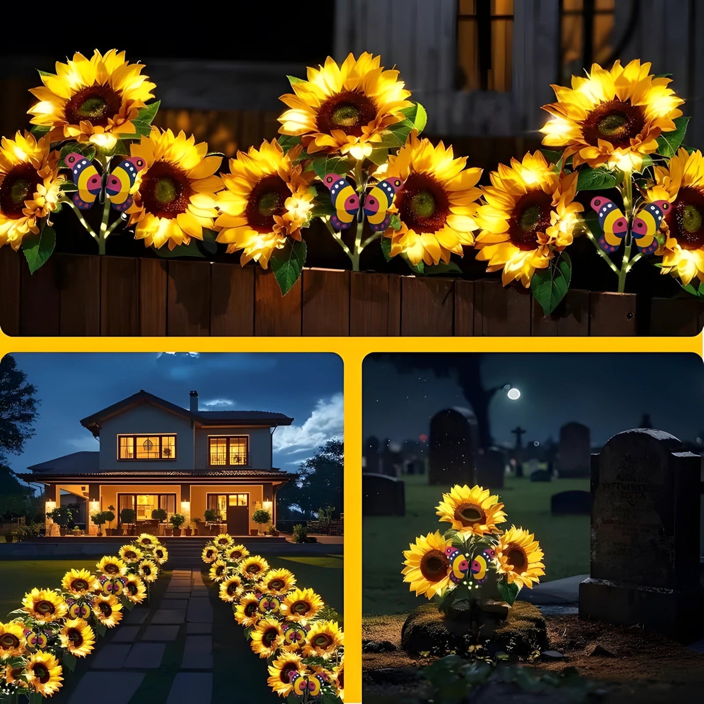 Solar Sunflower Garden Lights