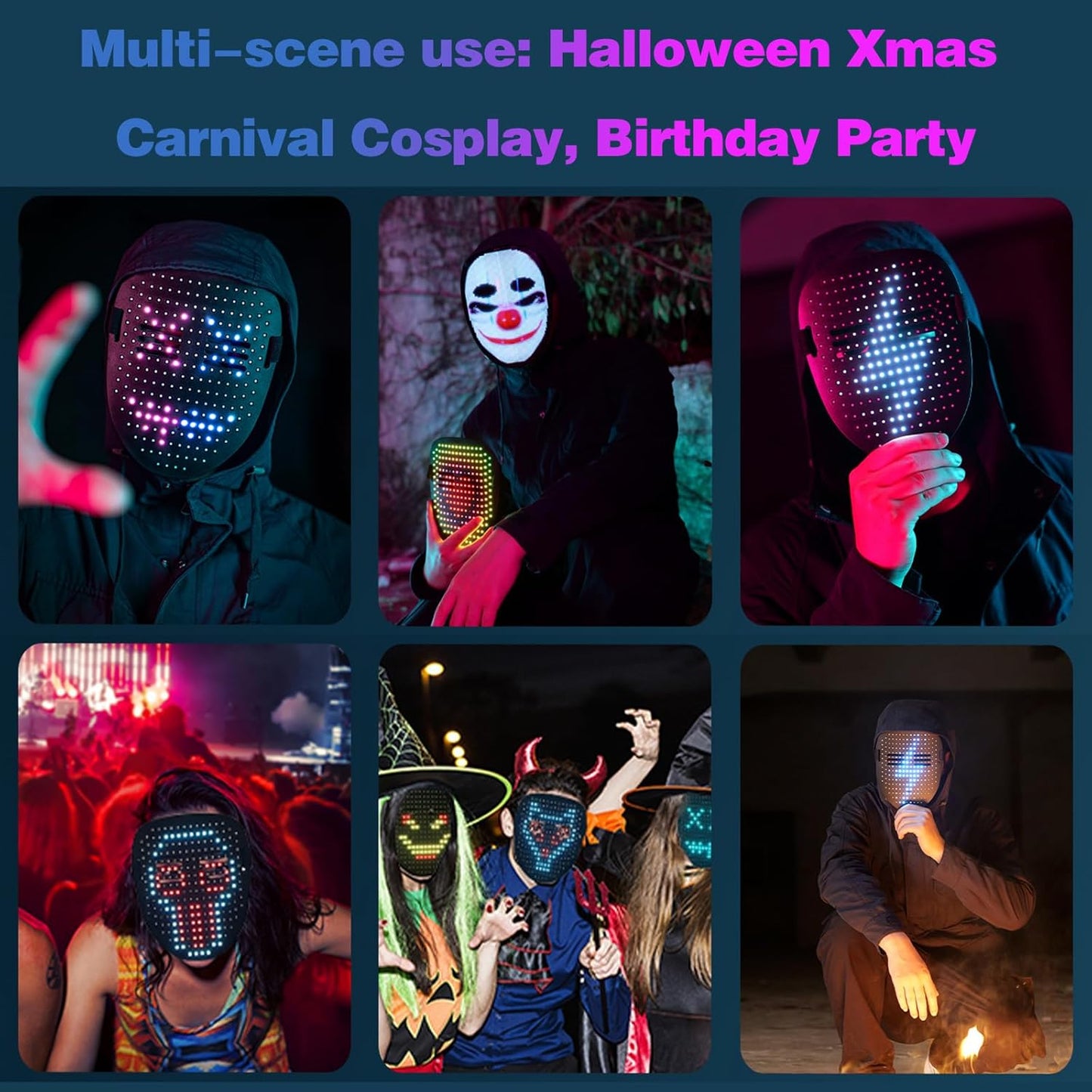 Gesture-Activated LED Face Mask