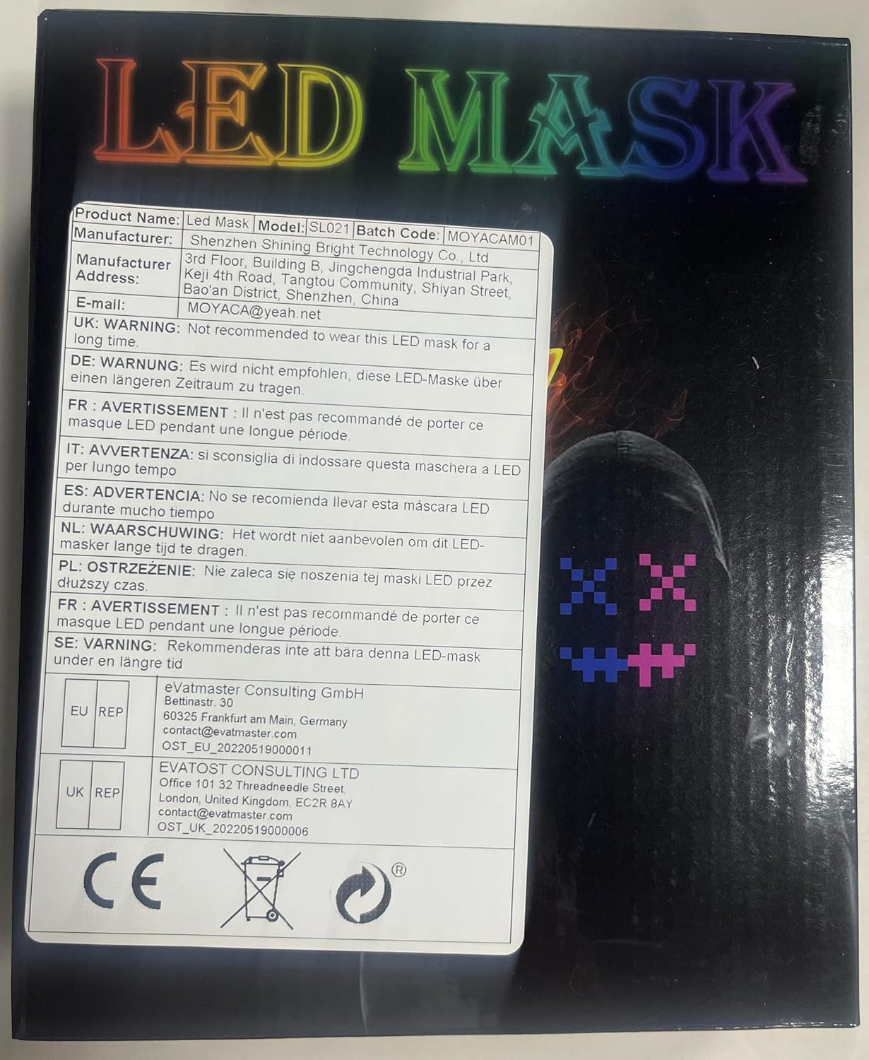 Gesture-Activated LED Face Mask