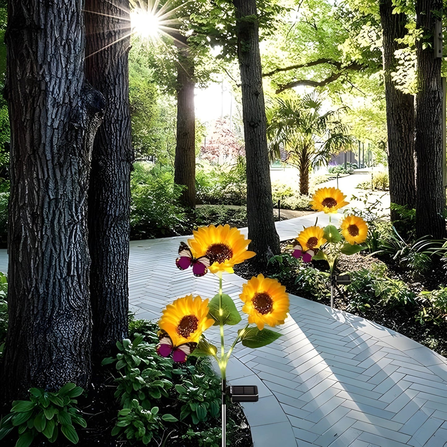 Solar Sunflower Garden Lights